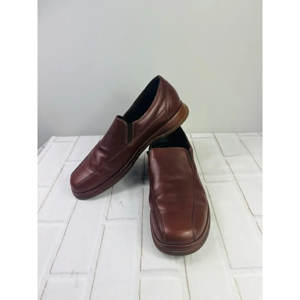 Mephisto men's brown leather dress shoes slip on sz 12